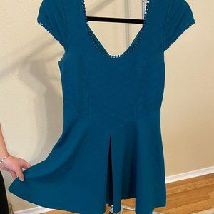 Free People Teal Mini Dress